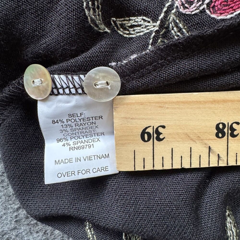 Fig & Flower Anthropologie Womens Cardigan Sweater Sz Large Floral Embroidered - Picture 6 of 7